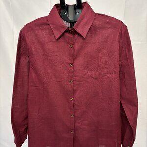 Linen Burgundy Blouse (L)